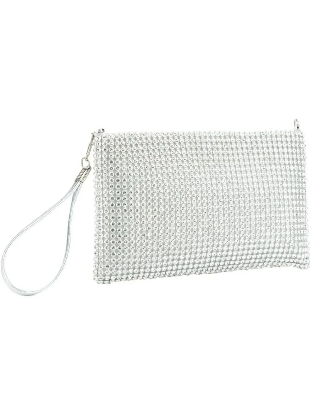 Sparkly Mesh Evening Clutch Bag for Women | Small Crystal Wristlet Purse